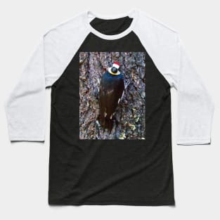 Acorn Woodpecker Looking Behind Itself Baseball T-Shirt